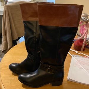 Rampage black and brown leather boots size 6 1/2